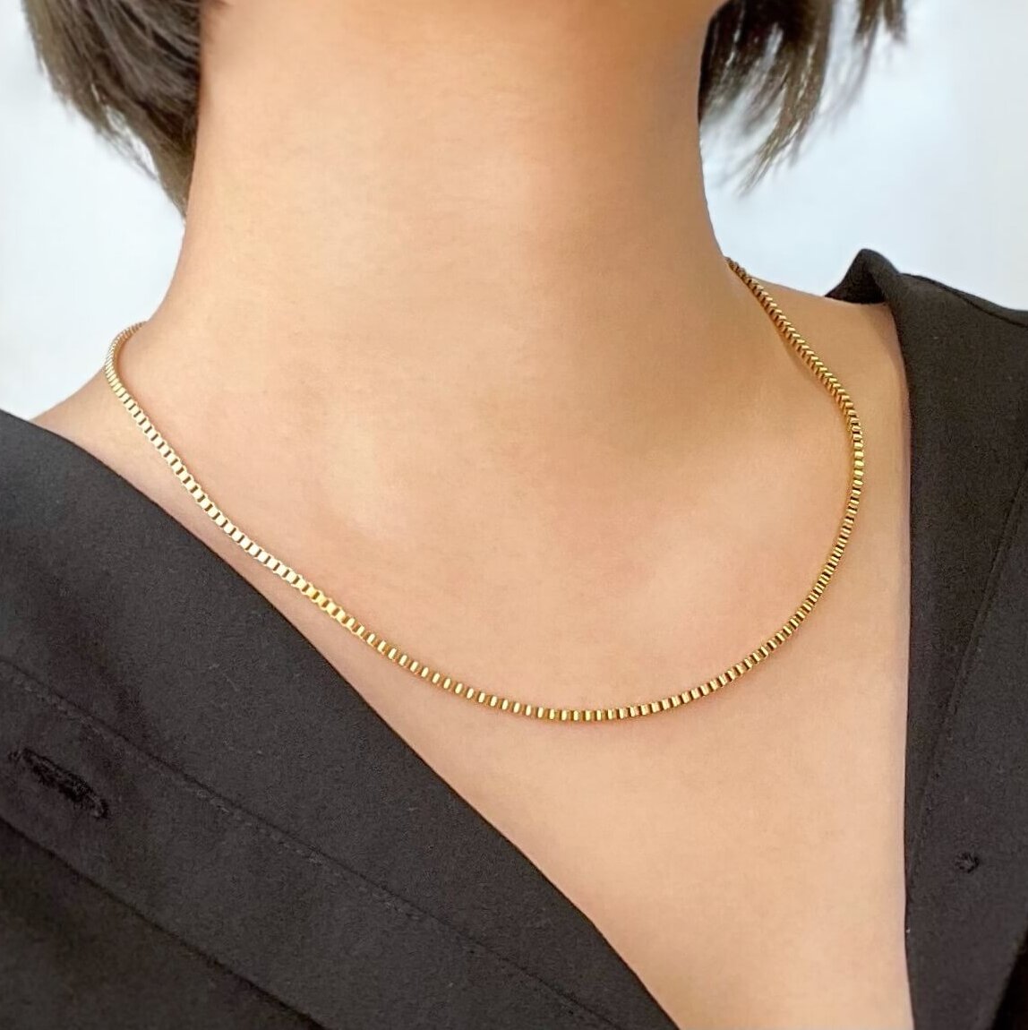 【おまけ付】 ボックスチェーンネックレス - elreese(エルリース)｜ステンレス アクセサリー
