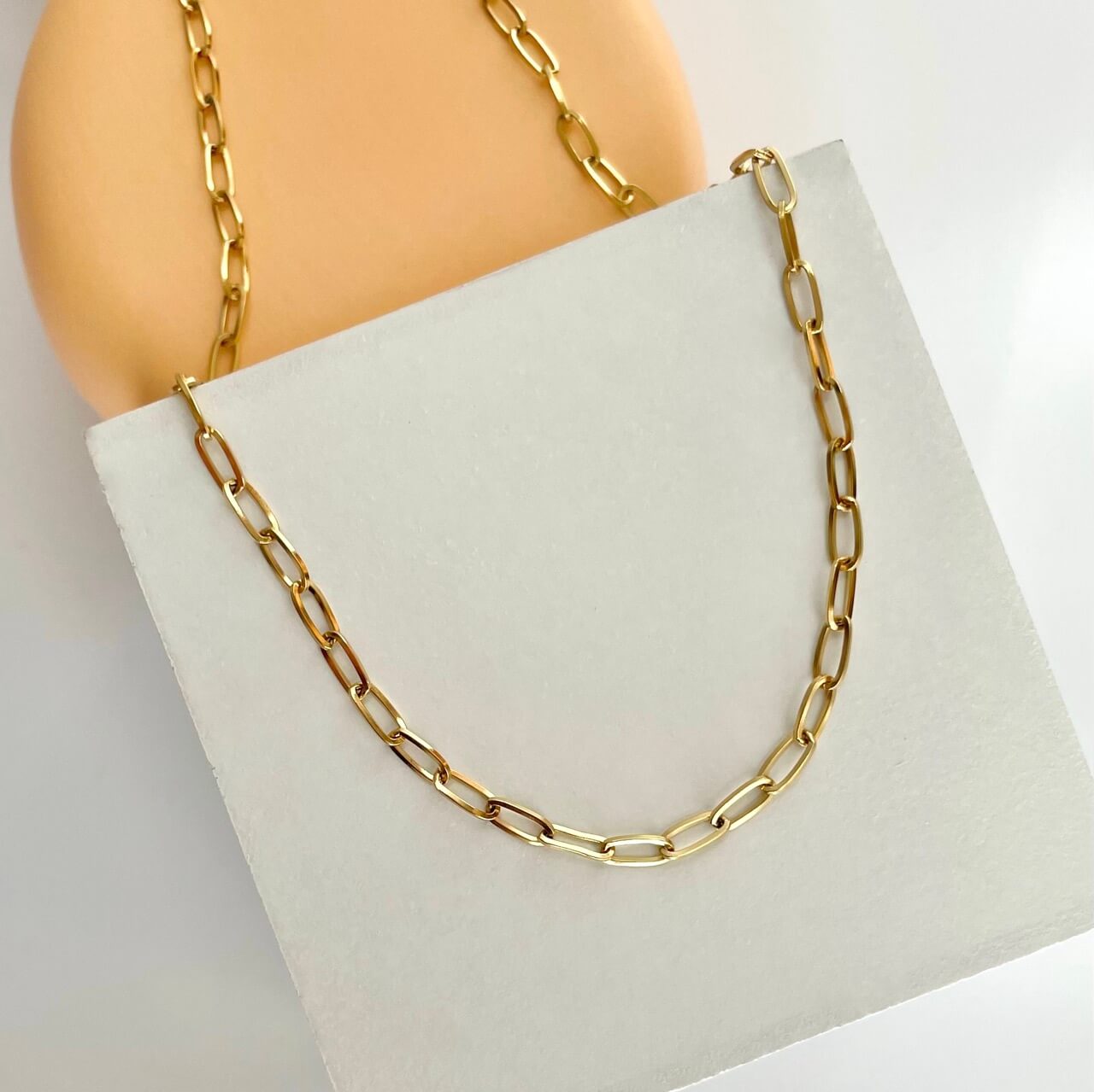 クリップチェーンネックレス K18 幅3.5mm 45cm クリップ